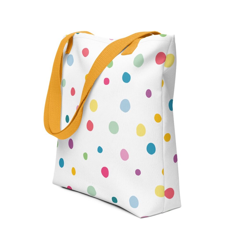 Durable all-over print tote bags